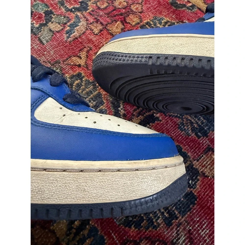 Nike Air Force 1 Low White Royal Blue Leather Sneakers Size 8 FQ8825-100
